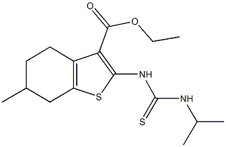 ethyl 2-{[(isopropylamino)carbothioyl]amino}-6-methyl-4,5,6,7-tetrahydro-1-benzothiophene-3-carboxylate 구조식 이미지