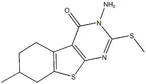 3-amino-7-methyl-2-(methylsulfanyl)-5,6,7,8-tetrahydro[1]benzothieno[2,3-d]pyrimidin-4(3H)-one 구조식 이미지