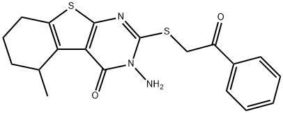 3-amino-5-methyl-2-[(2-oxo-2-phenylethyl)sulfanyl]-5,6,7,8-tetrahydro[1]benzothieno[2,3-d]pyrimidin-4(3H)-one Structure