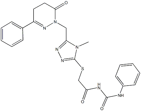 N-[({4-methyl-5-[(6-oxo-3-phenyl-5,6-dihydro-1(4H)-pyridazinyl)methyl]-4H-1,2,4-triazol-3-yl}sulfanyl)acetyl]-N'-phenylurea Structure