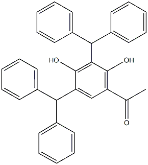 1-(3,5-dibenzhydryl-2,4-dihydroxyphenyl)ethanone Structure