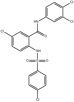 5-chloro-2-{[(4-chlorophenyl)sulfonyl]amino}-N-(3,4-dichlorophenyl)benzamide 구조식 이미지
