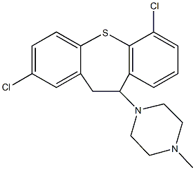1-(2,6-dichloro-10,11-dihydrodibenzo[b,f]thiepin-10-yl)-4-methylpiperazine 구조식 이미지
