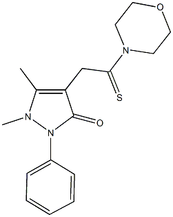 1,5-dimethyl-4-[2-(4-morpholinyl)-2-thioxoethyl]-2-phenyl-1,2-dihydro-3H-pyrazol-3-one Structure