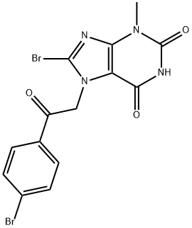 8-bromo-7-[2-(4-bromophenyl)-2-oxoethyl]-3-methyl-3,7-dihydro-1H-purine-2,6-dione Structure