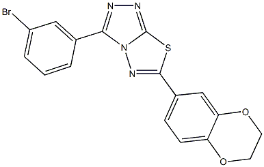 3-(3-bromophenyl)-6-(2,3-dihydro-1,4-benzodioxin-6-yl)[1,2,4]triazolo[3,4-b][1,3,4]thiadiazole Structure