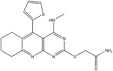 2-{[4-(methylamino)-5-(2-thienyl)-6,7,8,9-tetrahydropyrimido[4,5-b]quinolin-2-yl]sulfanyl}acetamide Structure