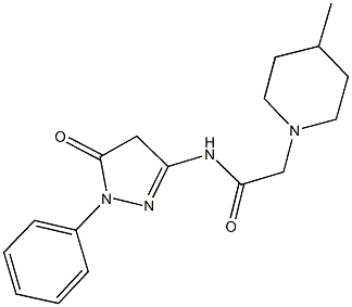 2-(4-methyl-1-piperidinyl)-N-(5-oxo-1-phenyl-4,5-dihydro-1H-pyrazol-3-yl)acetamide 구조식 이미지