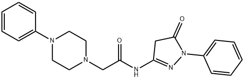 N-(5-oxo-1-phenyl-4,5-dihydro-1H-pyrazol-3-yl)-2-(4-phenyl-1-piperazinyl)acetamide 구조식 이미지