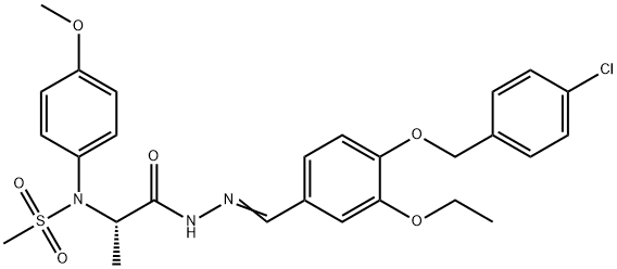 N-[2-(2-{4-[(4-chlorobenzyl)oxy]-3-ethoxybenzylidene}hydrazino)-1-methyl-2-oxoethyl]-N-(4-methoxyphenyl)methanesulfonamide 구조식 이미지