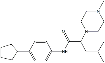 N-(4-cyclopentylphenyl)-4-methyl-2-(4-methyl-1-piperazinyl)pentanamide 구조식 이미지