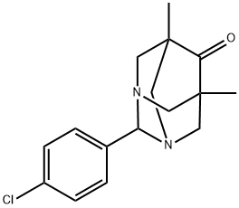 2-(4-chlorophenyl)-5,7-dimethyl-1,3-diazatricyclo[3.3.1.1~3,7~]decan-6-one Structure
