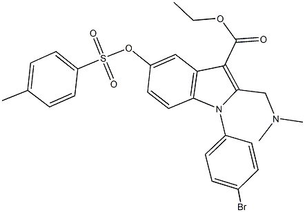 ethyl 1-(4-bromophenyl)-2-[(dimethylamino)methyl]-5-{[(4-methylphenyl)sulfonyl]oxy}-1H-indole-3-carboxylate Structure