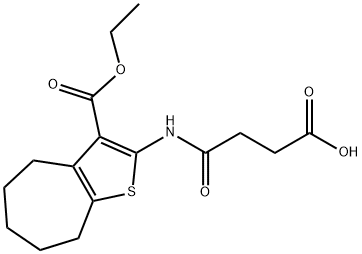 4-{[3-(ethoxycarbonyl)-5,6,7,8-tetrahydro-4H-cyclohepta[b]thien-2-yl]amino}-4-oxobutanoic acid Structure