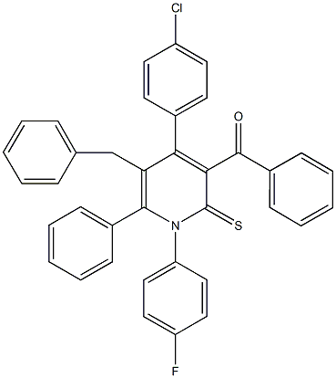 [5-benzyl-4-(4-chlorophenyl)-1-(4-fluorophenyl)-6-phenyl-2-thioxo-1,2-dihydro-3-pyridinyl](phenyl)methanone Structure