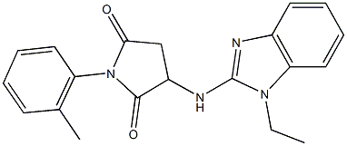 3-[(1-ethyl-1H-benzimidazol-2-yl)amino]-1-(2-methylphenyl)-2,5-pyrrolidinedione Structure