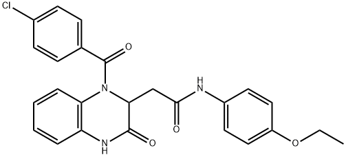 2-[1-(4-chlorobenzoyl)-3-oxo-1,2,3,4-tetrahydro-2-quinoxalinyl]-N-(4-ethoxyphenyl)acetamide Structure