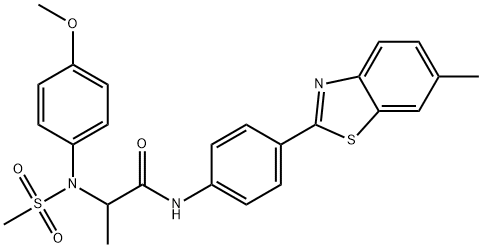 2-[4-methoxy(methylsulfonyl)anilino]-N-[4-(6-methyl-1,3-benzothiazol-2-yl)phenyl]propanamide 구조식 이미지