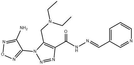 1-(4-amino-1,2,5-oxadiazol-3-yl)-5-[(diethylamino)methyl]-N'-(3-pyridinylmethylene)-1H-1,2,3-triazole-4-carbohydrazide 구조식 이미지