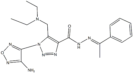 1-(4-amino-1,2,5-oxadiazol-3-yl)-5-[(diethylamino)methyl]-N'-(1-phenylethylidene)-1H-1,2,3-triazole-4-carbohydrazide Structure