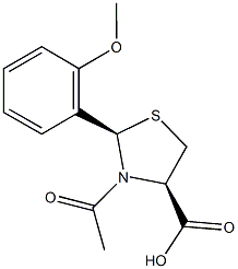 3-acetyl-2-(2-methoxyphenyl)-1,3-thiazolidine-4-carboxylic acid 구조식 이미지