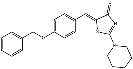 5-[4-(benzyloxy)benzylidene]-2-(1-piperidinyl)-1,3-thiazol-4(5H)-one 구조식 이미지