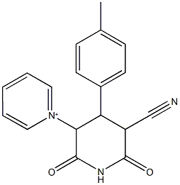 1-[5-cyano-4-(4-methylphenyl)-2,6-dioxo-3-piperidinyl]pyridinium Structure