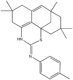 N-(4-methylphenyl)-N-[7,7,11,13,13-pentamethyl-2-thia-4-azatetracyclo[7.5.1.1~1,11~.0~5,15~]hexadeca-5(15),9-dien-3-ylidene]amine Structure