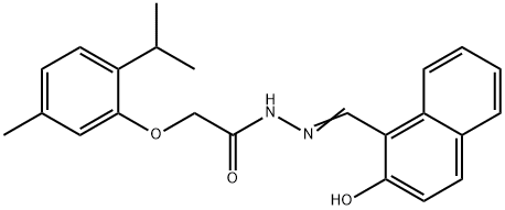 N'-[(2-hydroxy-1-naphthyl)methylene]-2-(2-isopropyl-5-methylphenoxy)acetohydrazide 구조식 이미지