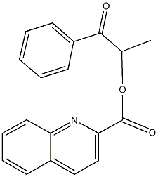 1-methyl-2-oxo-2-phenylethyl 2-quinolinecarboxylate Structure