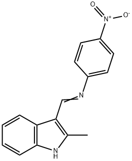 3-[({4-nitrophenyl}imino)methyl]-2-methyl-1H-indole Structure