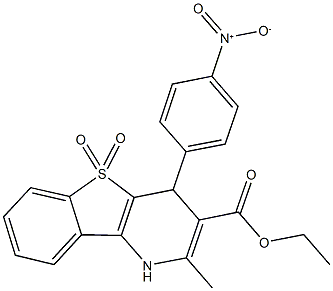 ethyl 4-{4-nitrophenyl}-2-methyl-1,4-dihydro[1]benzothieno[3,2-b]pyridine-3-carboxylate 5,5-dioxide 구조식 이미지