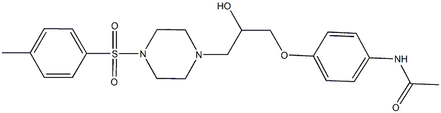 N-[4-(2-hydroxy-3-{4-[(4-methylphenyl)sulfonyl]-1-piperazinyl}propoxy)phenyl]acetamide Structure