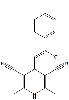 4-[2-chloro-2-(4-methylphenyl)vinyl]-2,6-dimethyl-1,4-dihydro-3,5-pyridinedicarbonitrile 구조식 이미지