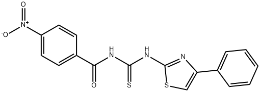 N-{4-nitrobenzoyl}-N'-(4-phenyl-1,3-thiazol-2-yl)thiourea 구조식 이미지