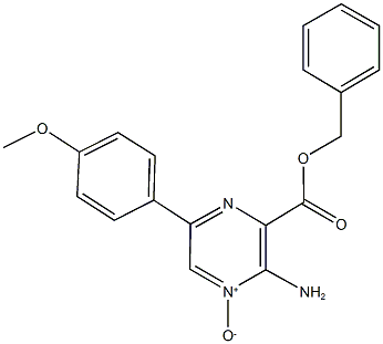 benzyl 3-amino-6-(4-methoxyphenyl)pyrazine-2-carboxylate 4-oxide 구조식 이미지