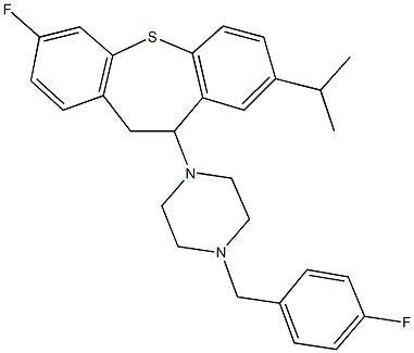 1-(4-fluorobenzyl)-4-(3-fluoro-8-isopropyl-10,11-dihydrodibenzo[b,f]thiepin-10-yl)piperazine 구조식 이미지