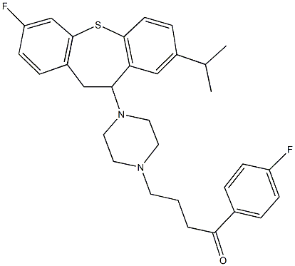 4-[4-(3-fluoro-8-isopropyl-10,11-dihydrodibenzo[b,f]thiepin-10-yl)-1-piperazinyl]-1-(4-fluorophenyl)-1-butanone 구조식 이미지