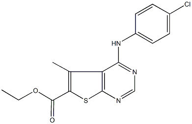 ethyl 4-(4-chloroanilino)-5-methylthieno[2,3-d]pyrimidine-6-carboxylate Structure