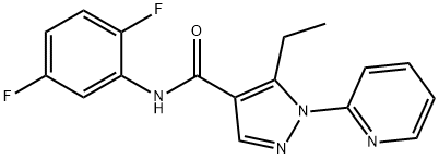 N-(2,5-difluorophenyl)-5-ethyl-1-(2-pyridinyl)-1H-pyrazole-4-carboxamide Structure