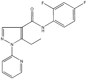 N-(2,4-difluorophenyl)-5-ethyl-1-(2-pyridinyl)-1H-pyrazole-4-carboxamide 구조식 이미지