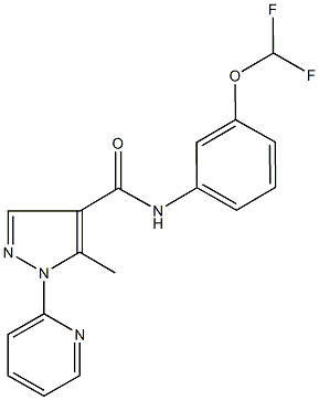 N-[3-(difluoromethoxy)phenyl]-5-methyl-1-(2-pyridinyl)-1H-pyrazole-4-carboxamide 구조식 이미지