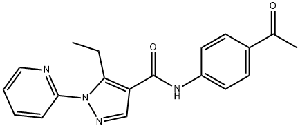 N-(4-acetylphenyl)-5-ethyl-1-(2-pyridinyl)-1H-pyrazole-4-carboxamide 구조식 이미지