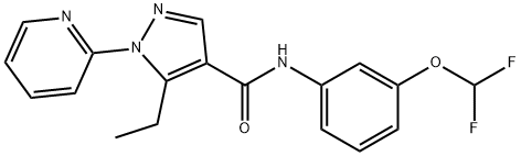 N-[3-(difluoromethoxy)phenyl]-5-ethyl-1-(2-pyridinyl)-1H-pyrazole-4-carboxamide 구조식 이미지