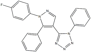 5-[1-(4-fluorophenyl)-5-phenyl-1H-pyrazol-4-yl]-1-phenyl-1H-tetraazole 구조식 이미지