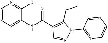 N-(2-chloro-3-pyridinyl)-5-ethyl-1-(2-pyridinyl)-1H-pyrazole-4-carboxamide 구조식 이미지