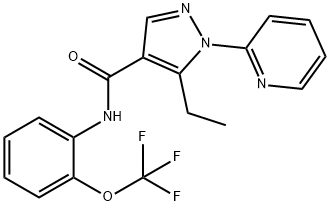 5-ethyl-1-(2-pyridinyl)-N-[2-(trifluoromethoxy)phenyl]-1H-pyrazole-4-carboxamide 구조식 이미지