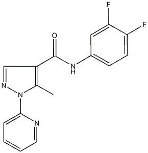 N-(3,4-difluorophenyl)-5-methyl-1-(2-pyridinyl)-1H-pyrazole-4-carboxamide 구조식 이미지