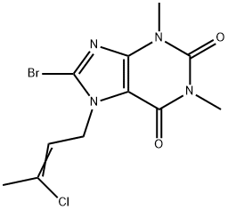 8-bromo-7-(3-chloro-2-butenyl)-1,3-dimethyl-3,7-dihydro-1H-purine-2,6-dione Structure