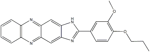 2-(3-methoxy-4-propoxyphenyl)-1H-imidazo[4,5-b]phenazine 구조식 이미지